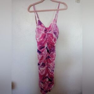 Pink and Purple Ruched Dress